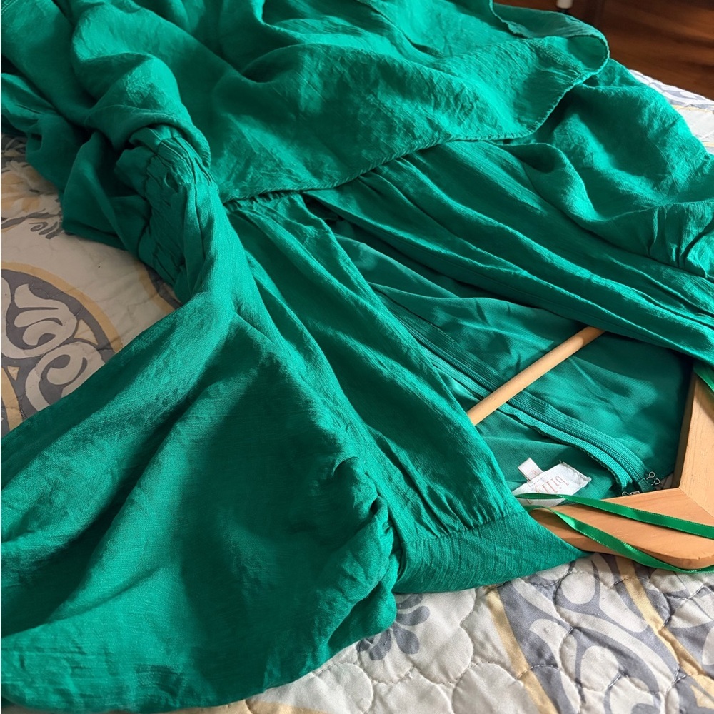 Billy J Green Puff Sleeve Flowy Midi Dress, 8 - Picture 15 of 16